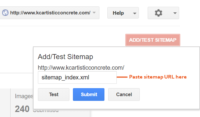 Search console sitemap submission