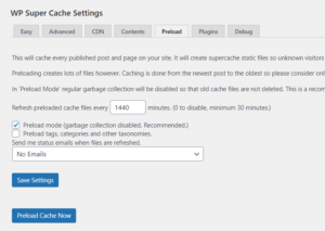 The Ideal WP Super Cache Settings 2026 (All Tabs)