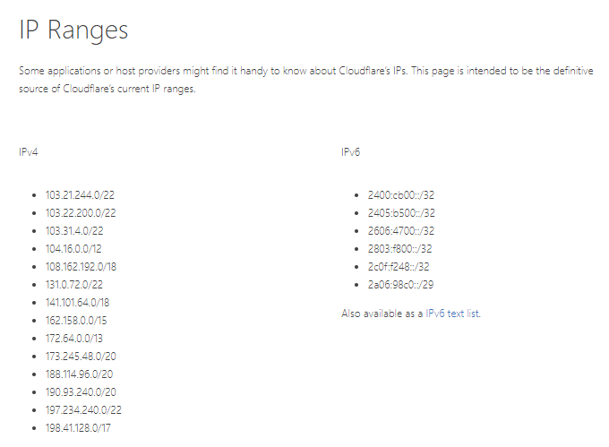 Cloudflare Ip Ranges List Up To Date? – ILTXST