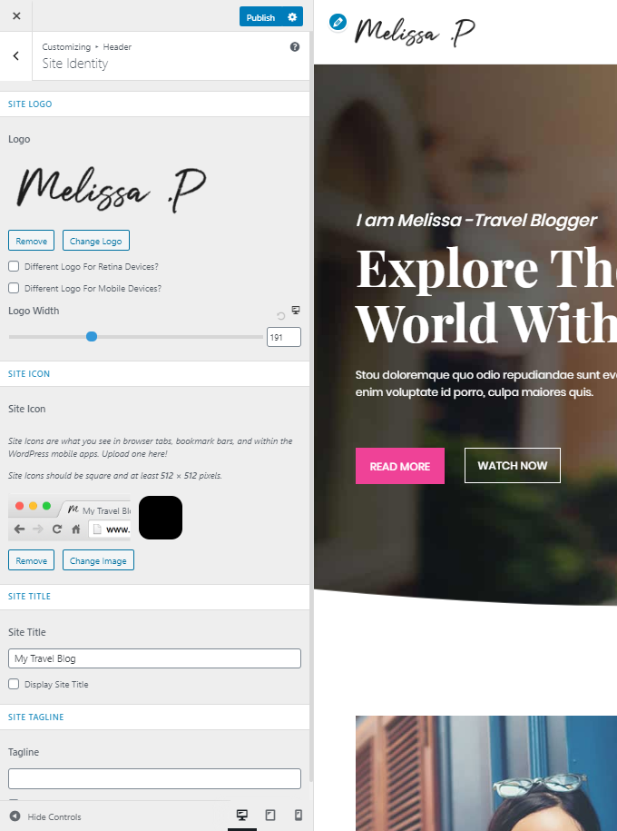 Travel-Blog-Site-Identity-Settings