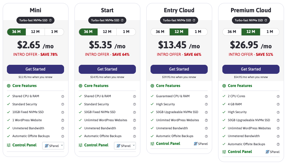 Scalahosting shared plans