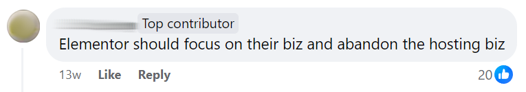 Elementor should abandon hosting biz