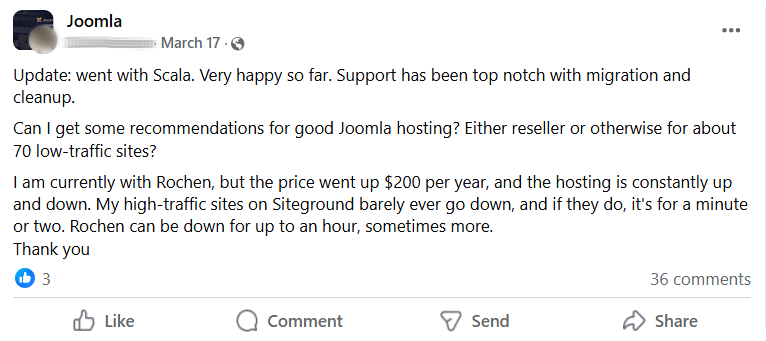 Scalahosting support migration review