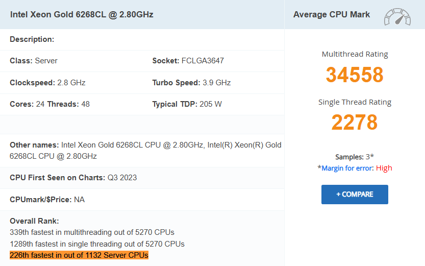 Siteground dual cpu intel xeon gold 6268cl @ 2 processors