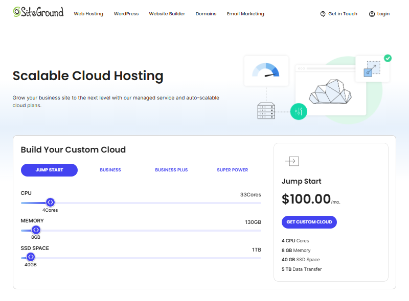 Siteground cloud hosting pricing