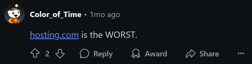 Hosting. Com is the worst