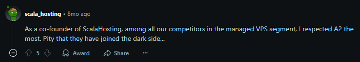 Scalahosting on a2 hosting