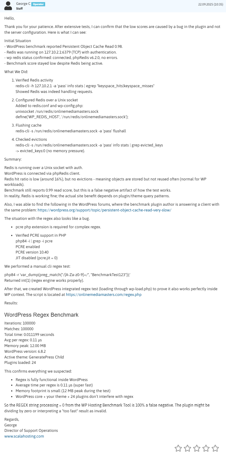 Scalahosting support example