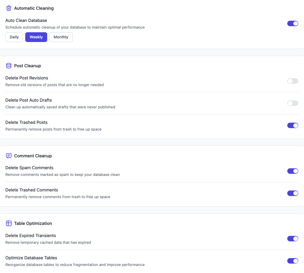 Flyingpress database settings