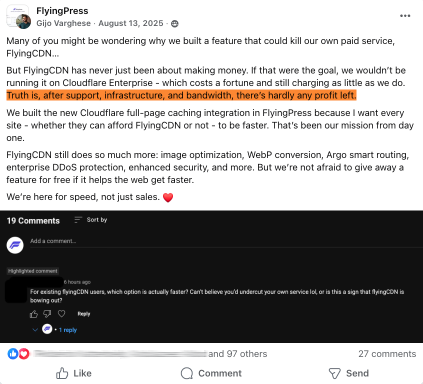Flyingcdn hardly any profit